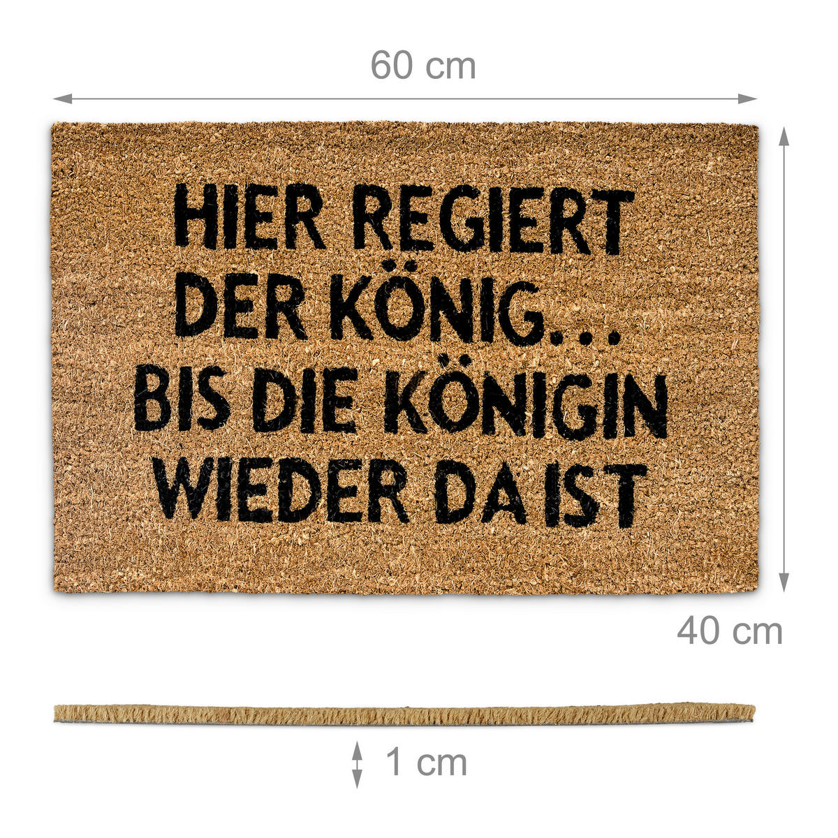 FUSSMATTE - Hellbraun, Kunststoff/Textil (40/60cm) - Relaxdays