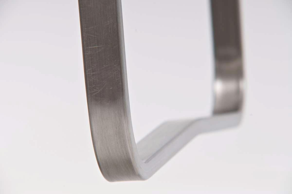 BARHOCKER Carin Kunstleder Schwarz Silber - Schwarz, Leder/Metall (42/86/44cm) - DELUKE