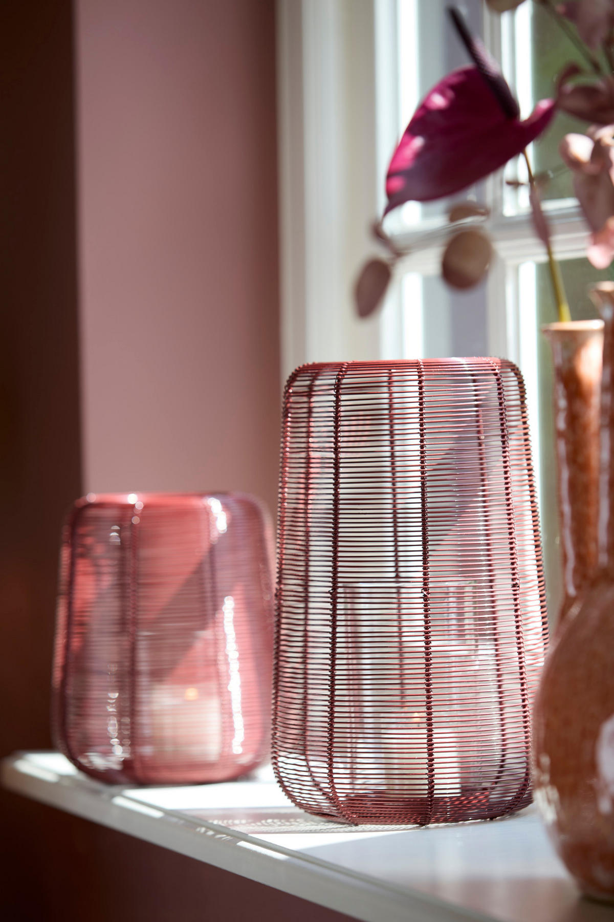 WINDLICHT Adeta Rot Ø19,5/30 cm - Rot, Metall (19.5/30/19.5cm) - Light & Living