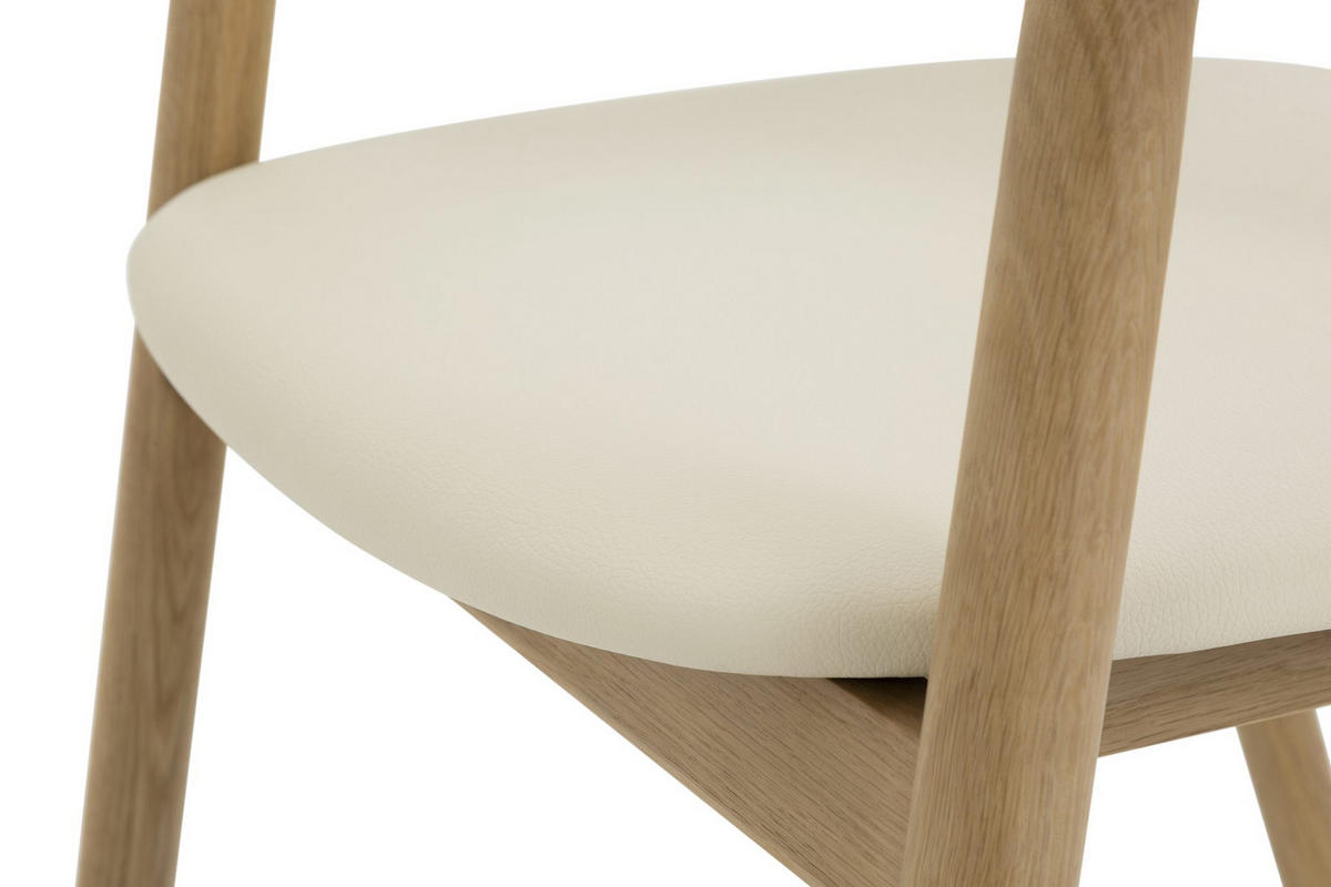 ARMLEHNENSTUHL Celeste, Natur Massiveiche - Beige, Holz (52.5/80/62cm) - WOODEK