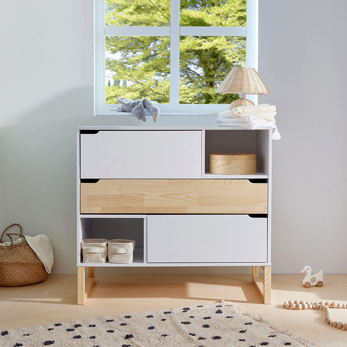 DJEČJA KOMODA Juliette Bijelo i drvo - bijela, drvni materijal (100/91.5/50cm) - Petits-meubles