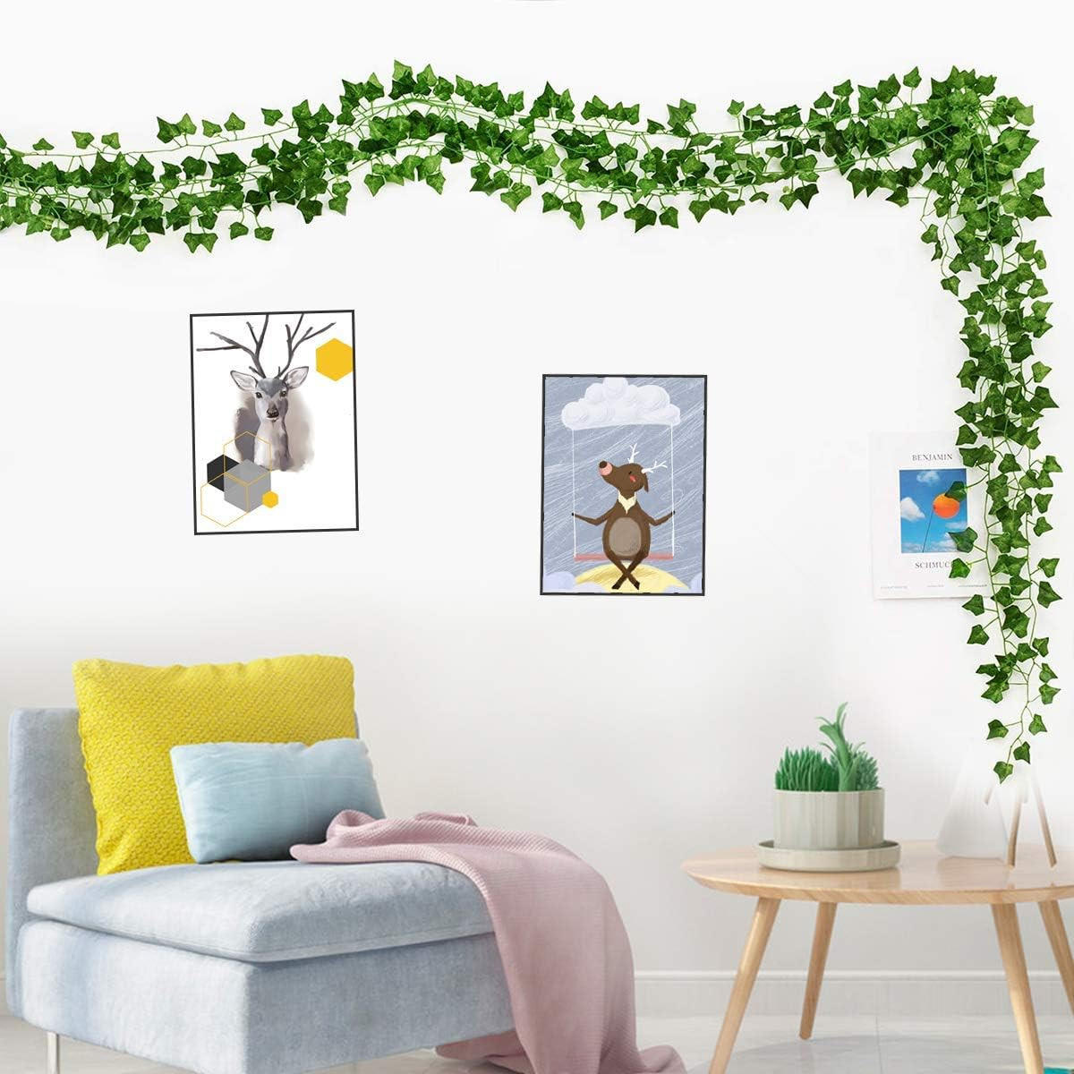 KUNSTPFLANZE 6 Stück,220cm Länge, - Grün, Kunststoff (7cm) - Coonoor