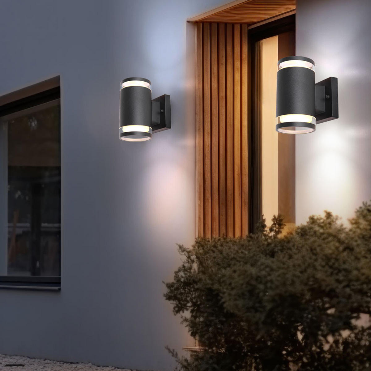 AUSSEN-WANDLEUCHTE Aluminium Anthrazit - Grau, Glas (10/16.5/13cm) - Globo Lighting