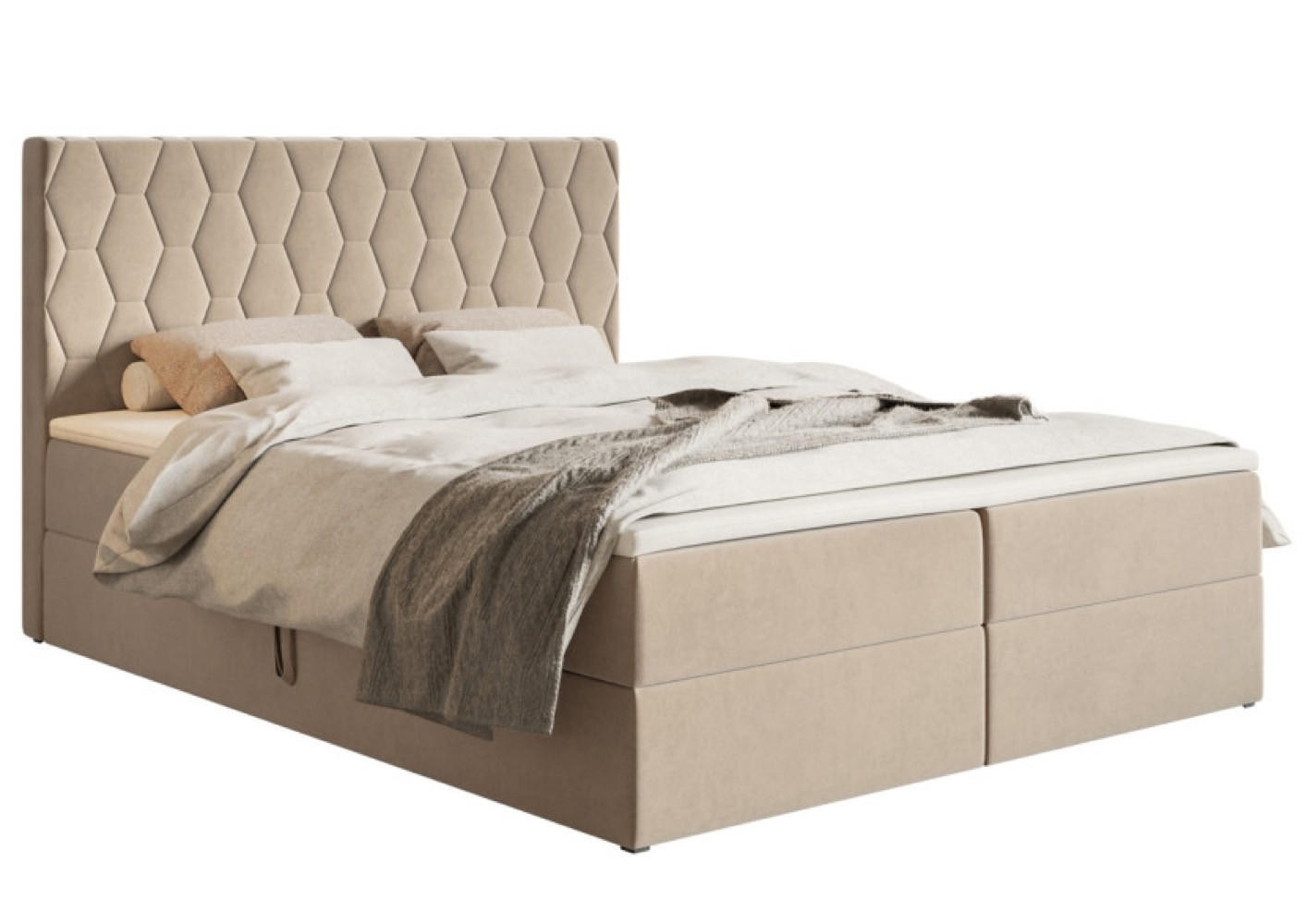 BETT Beige G8 Mit Bettkasten 160x200 cm - Beige, Textil (160/200cm) - Sepro Meble