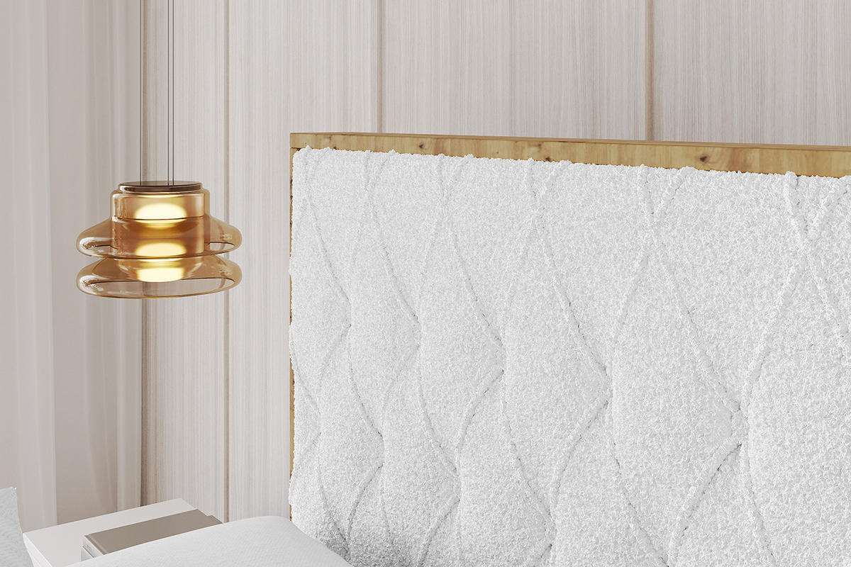 POLSTERBETT mit Bettkasten, Fußteil und Lattenrost, Boxbett ohne Matratze - ENZO5-Z 180x200 Weiß - Weiß, Holzwerkstoff/Textil (180/200cm) - ALTDECOR