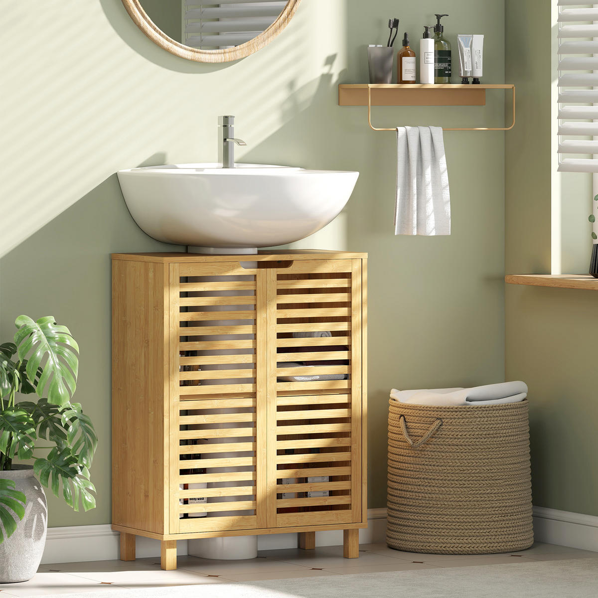 BADEZIMMERSCHRANK Naturfarben 30.0/60.0/80.0 cm - Naturfarben, Holz (60/80/30cm)