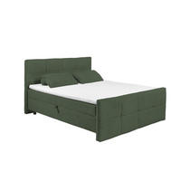 BOXBETT Breitcord, 7-Zonen-Tonnentaschen-Federkernmatratze, HR-30 Topper, Bettkasten - Schwarz/Grün, Holz/Holzwerkstoff (180/200cm) - ed exciting design