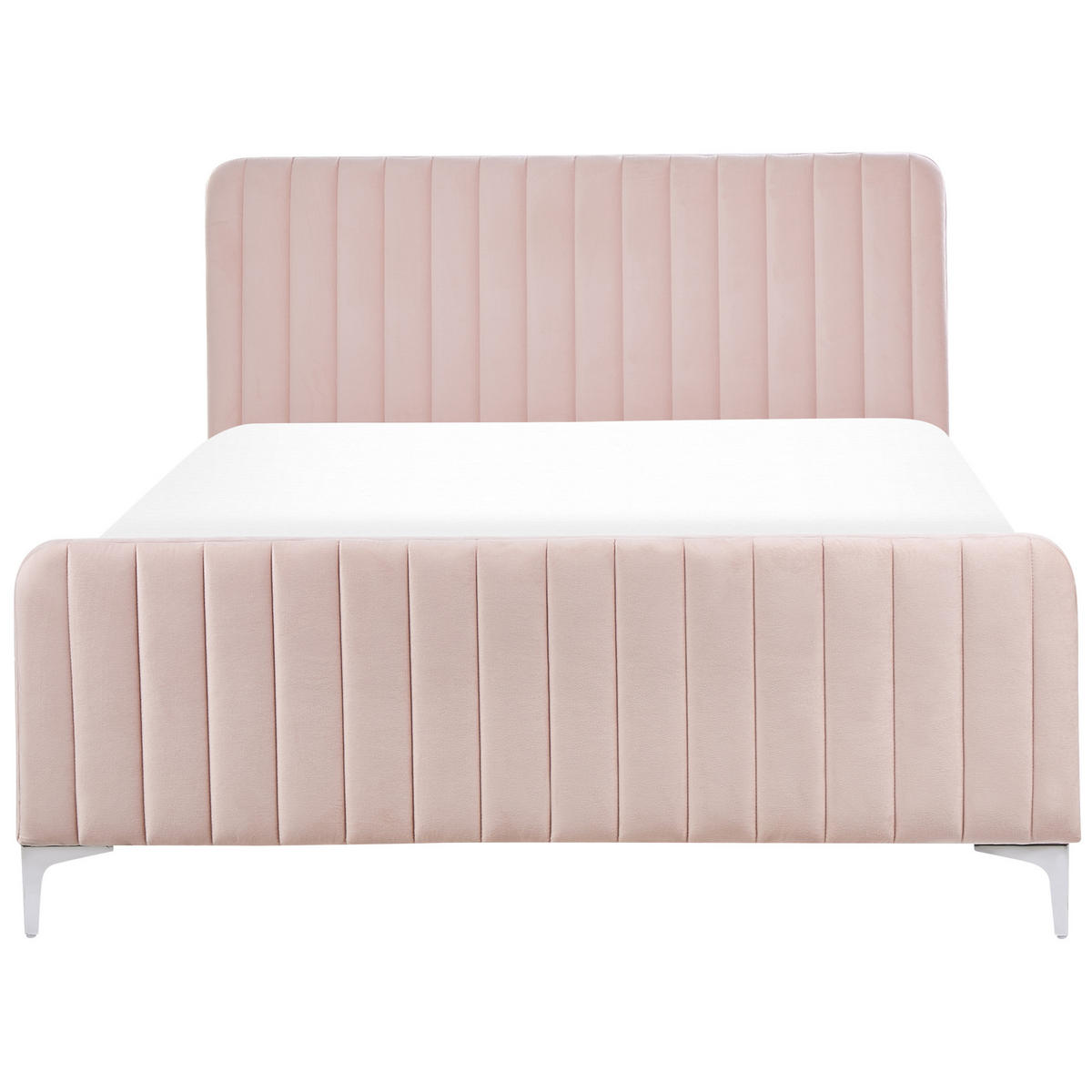 POLSTERBETT 140/200cm Pastellrosa Lunan - Pink, Textil (140/200cm) - Beliani