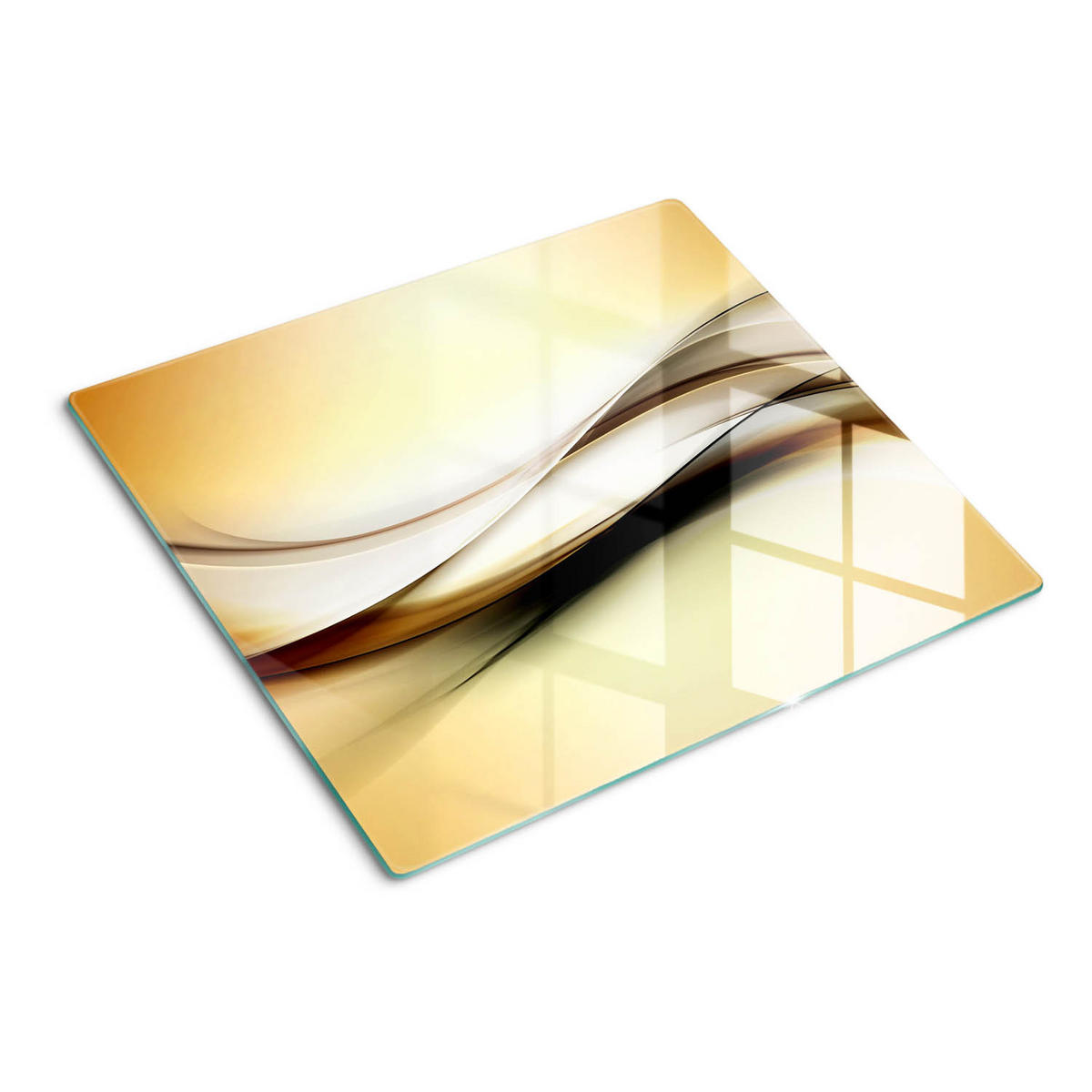 GLASPLATTE 60x52 cm Abstrakt - Goldfarben, Glas (60/0.4/52cm) - TULUP
