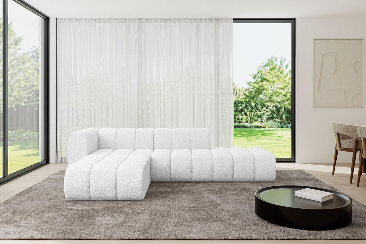 ECKSOFA modulares Sofa Zuvon-L1 - 296x177x70 cm Weiß - Weiß, Holzwerkstoff/Textil (296/177cm) - ALTDECOR