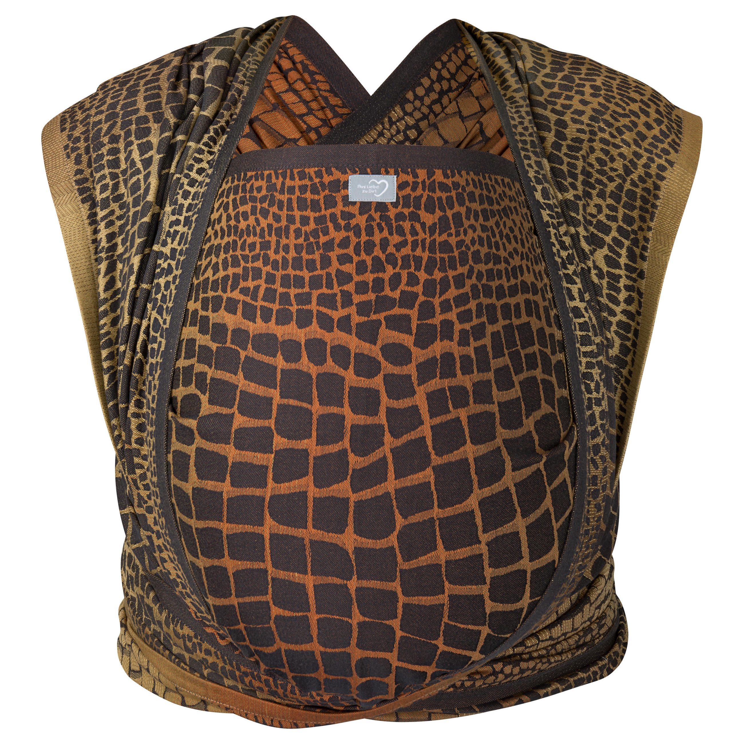 BABYTRAGETUCH Gewebtes Tragetuch kbA - Dunkelgrau/Goldfarben, Textil (70/0.1/540cm) - Hoppediz