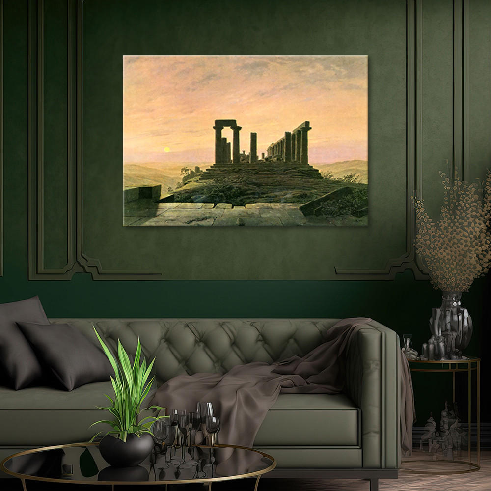 WANDBILD juno tempel in agrigent caspar david friedrich - Multicolor, Textil (60/40cm) - Feeby