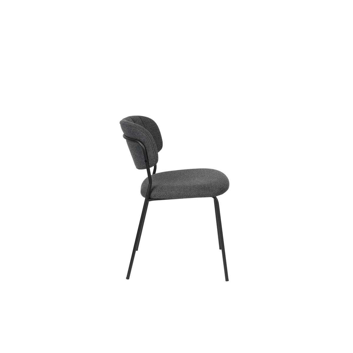 ESSZIMMERSTUHL Jolien Schwarz/ Dunkelgrau - 2 er Set - Dunkelgrau, Textil (48/77/56cm) - Housecraft Living