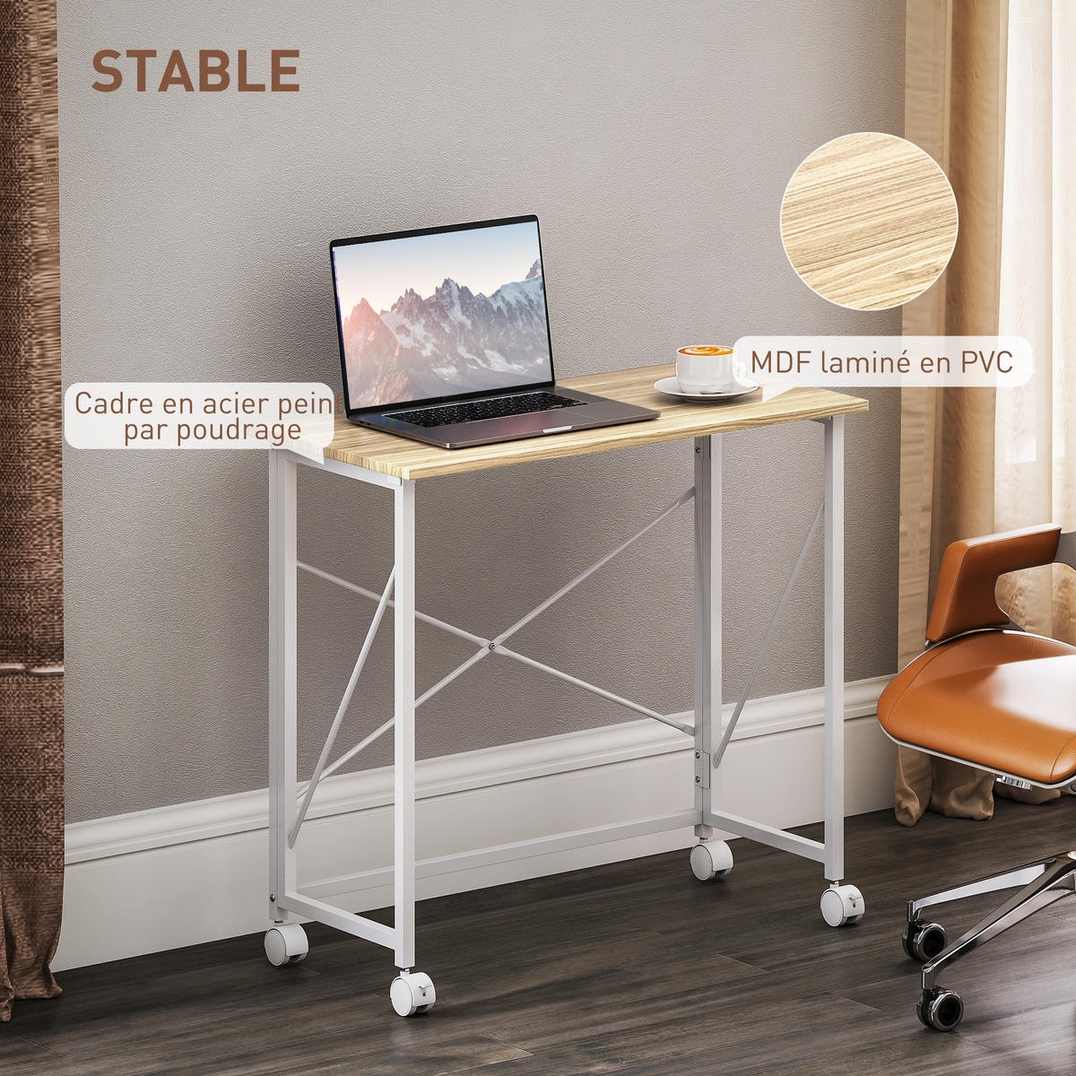 SCHREIBTISCH DE-14889 Eiche - Naturfarben, Holzwerkstoff (80/40/75cm) - ComfortXL