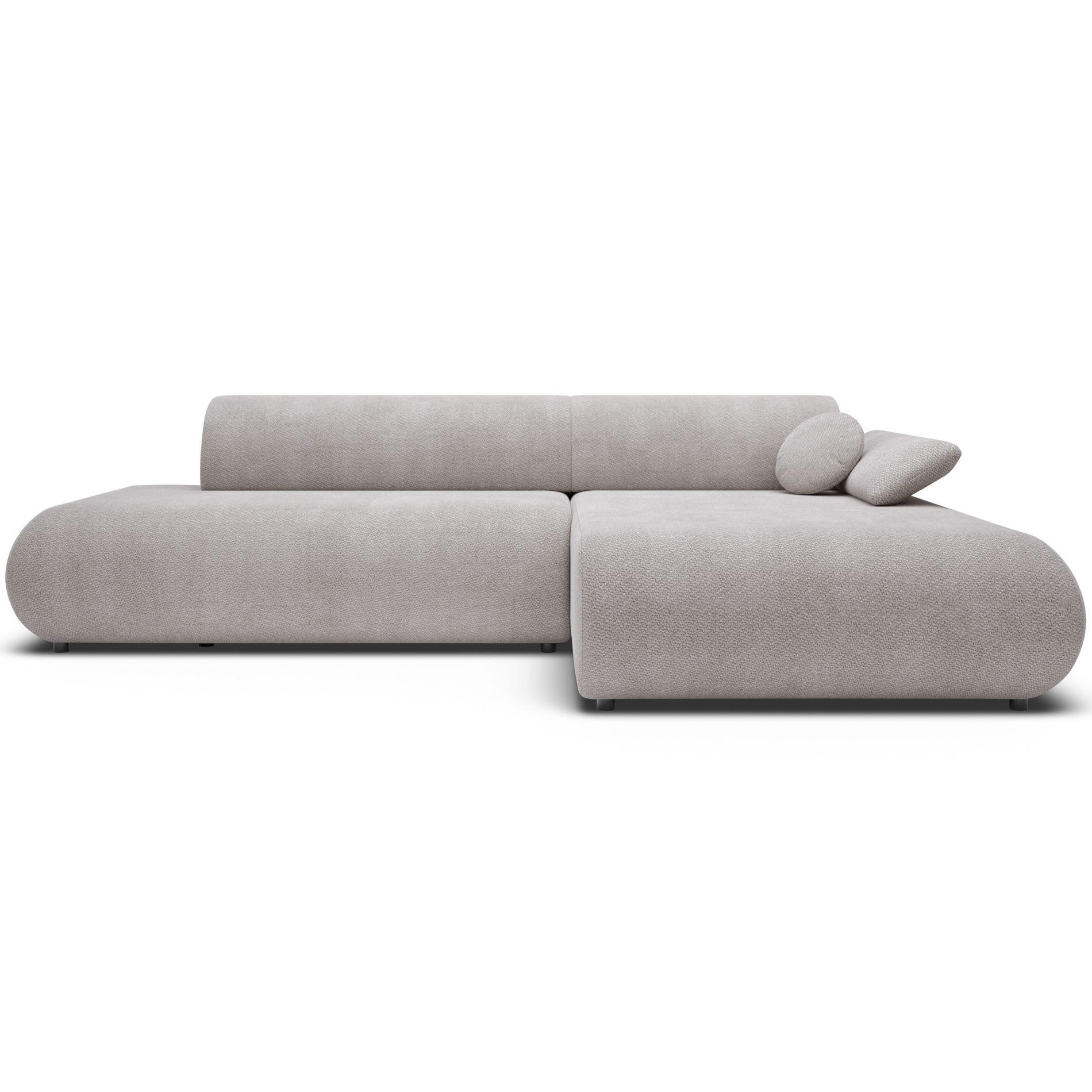 ECKSOFA Armone Hellgrau Chenille - Hellgrau/Schwarz, Kunststoff/Textil (173.5/286cm) - Selsey