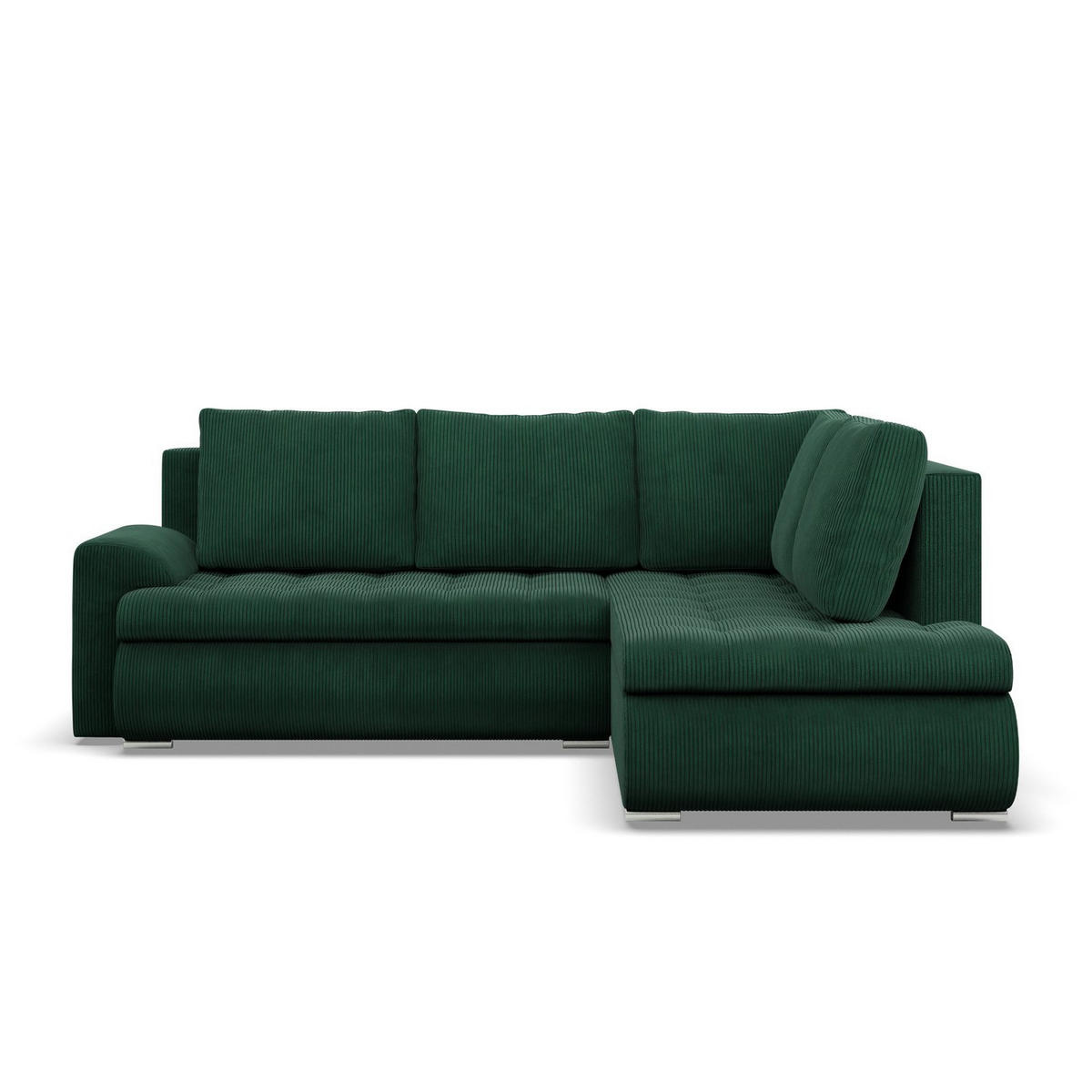 ECKSOFA RECHTS MIT SCHLAFFUNKTION FORESTA, Cord - Dunkelgrün - Grün, Textil (230/200cm) - Mebligo