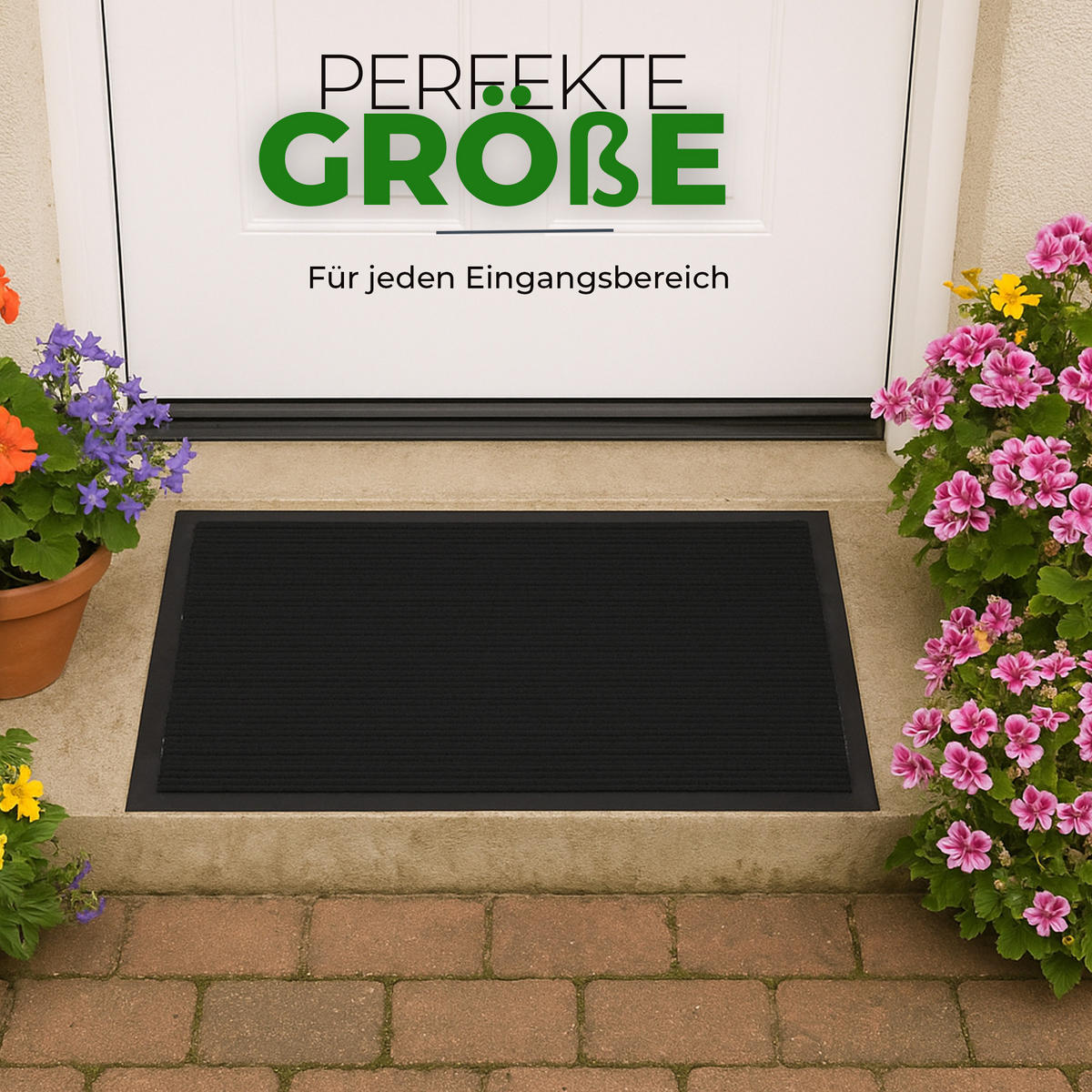 FUSSMATTE Schmutzfangmatte Schwarz 60x40cm - Schwarz, Textil (40/60cm) - Bestlivings