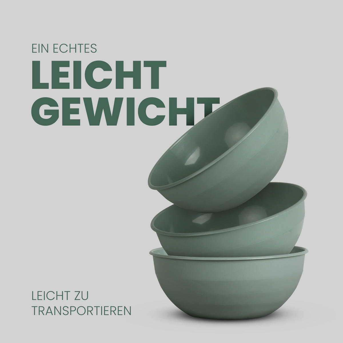 SCHÜSSEL Kunststoff Ø25,5 cm Grün 2er-Pack - Grün, Kunststoff (25/25/10cm)