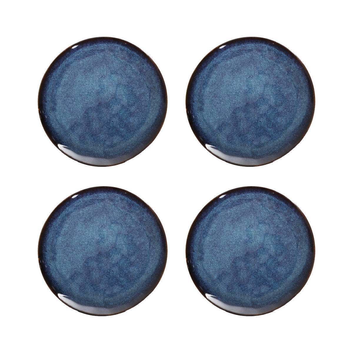 DESSERTTELLER Casper dunkelblau 20 cm 4er-Set - Dunkelblau, Keramik (20cm) - Homla