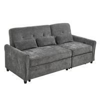 SCHLAFSOFA 3-Sitzer 3-in-1 ausziehbar Chenille, DE-42933, Grau - Grau, Metall (176/83/148cm) - ComfortXL