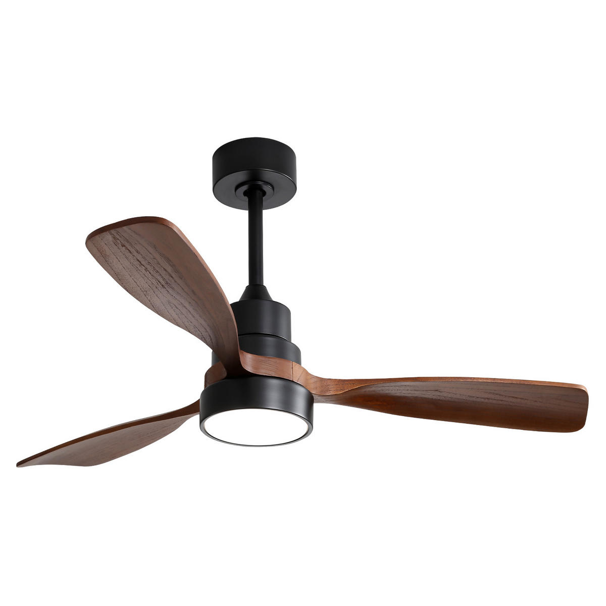DECKENVENTILATOR DE-16325 48 Zoll mit 3 Massivholz-Flügeln - Schwarz, Holz/Metall (122/122/43.5cm) - ComfortXL