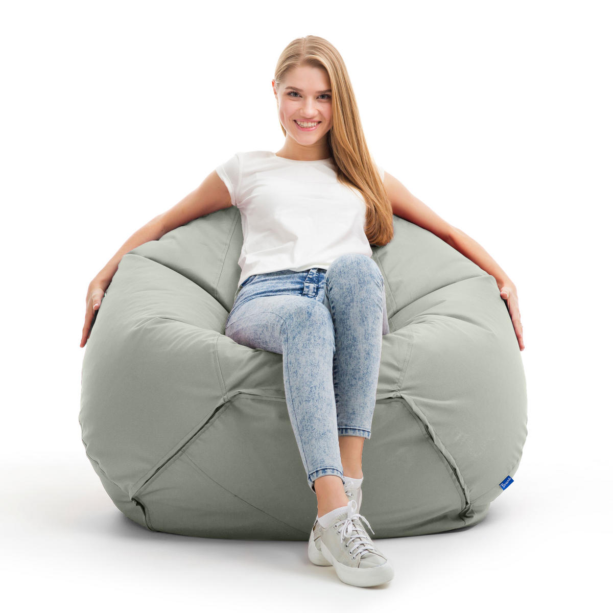 BRUNI Classico Sitzsack - Indoor- und Outdoor-Bean Bag, in Deutschland gefertigt - Hellgrau, Kunststoff/Textil (70/60/70cm) - Bruni