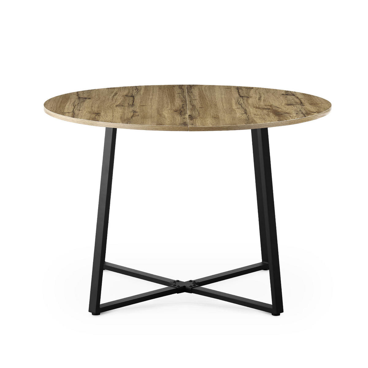ESSTISCH NOA Eiche, 110/110/76 cm - Eichefarben/Schwarz, Holzwerkstoff/Metall (110/110/76cm) - B&D Home