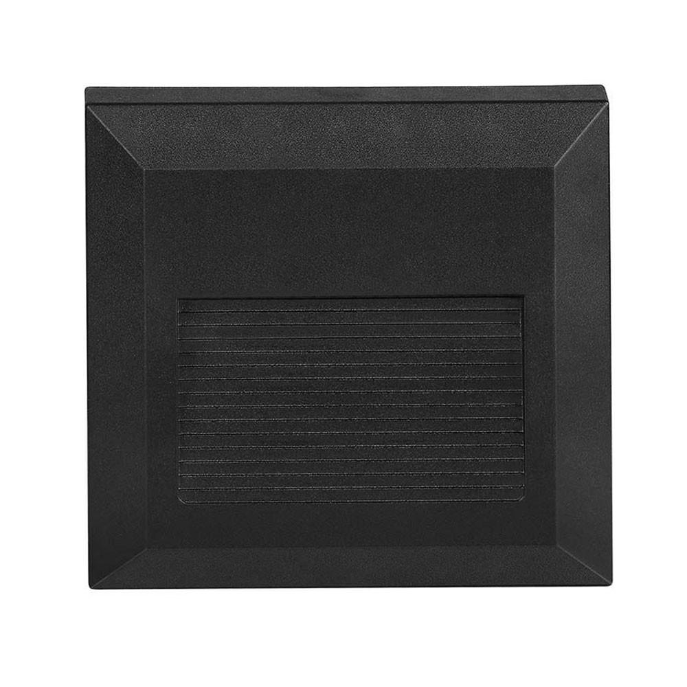 LED WANDLEUCHTE Quadrat Schwarz - Schwarz, Kunststoff (12.4/2.7/12.4cm)