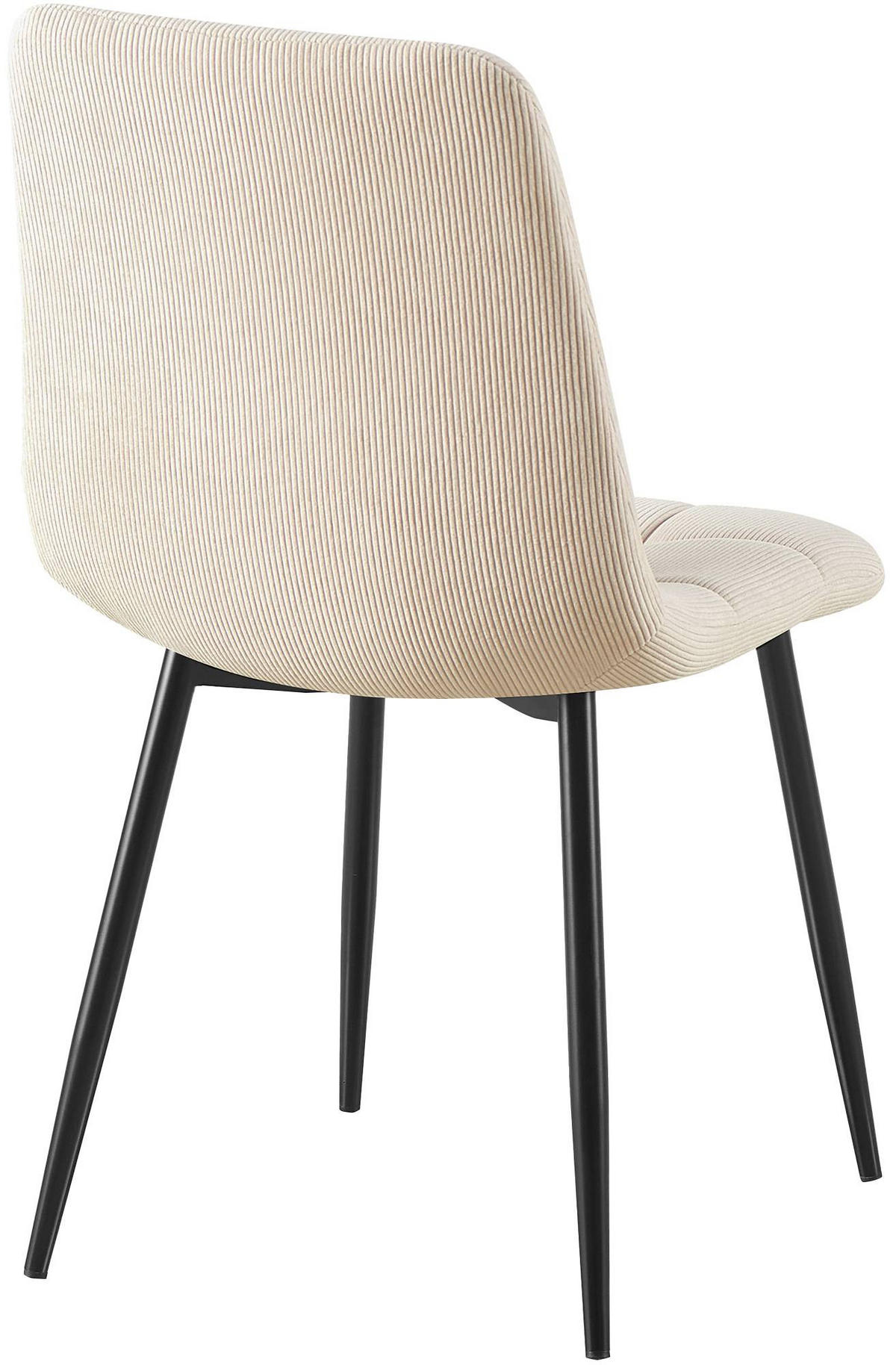 ESSZIMMERSTUHL 2 Cord Creme - Creme/Schwarz, Textil/Metall (45/84/55cm) - CLP
