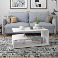 COUCHTISCH Guillermo Weiß 91 x 52,6 cm - Weiß, Holzwerkstoff (52.6/91/41cm) - Vicco