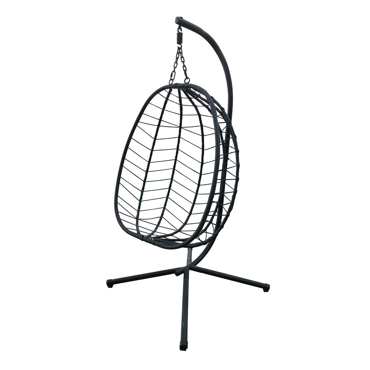 HÄNGESESSEL SHELLY Grau - Grau, Kunststoff (95/195/95cm) - SVITA