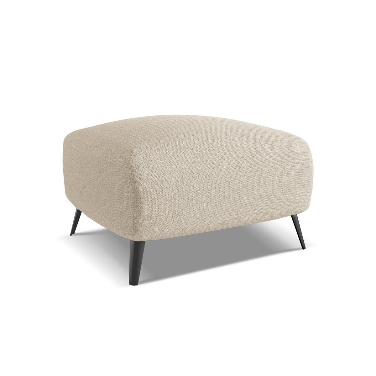 POUF Chenille Stoff Beige - Beige/Schwarz, Textil/Metall (65/44/65cm) - LaMiaSofa