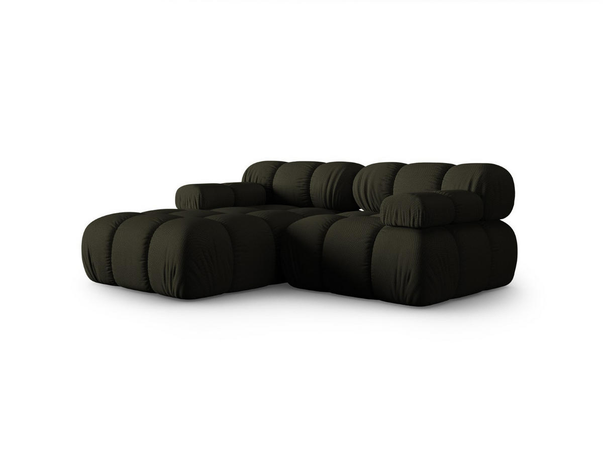 ECKSOFA modular links Bellis aus 3D-Stoff Amazonasgrün 3 Sitzplätze - Waldgrün, Textil (155/188cm) - Micadoni