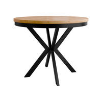 ESSTISCH ausziehbar Edder 120 - Eichefarben/Schwarz, Holzwerkstoff/Metall (120/120/76cm) - MIRJAN24