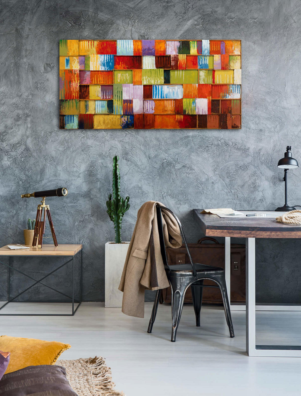 METALLBILD Bunt 120/60 cm - Multicolor, Metall (6.8/60cm) - KUNSTLOFT