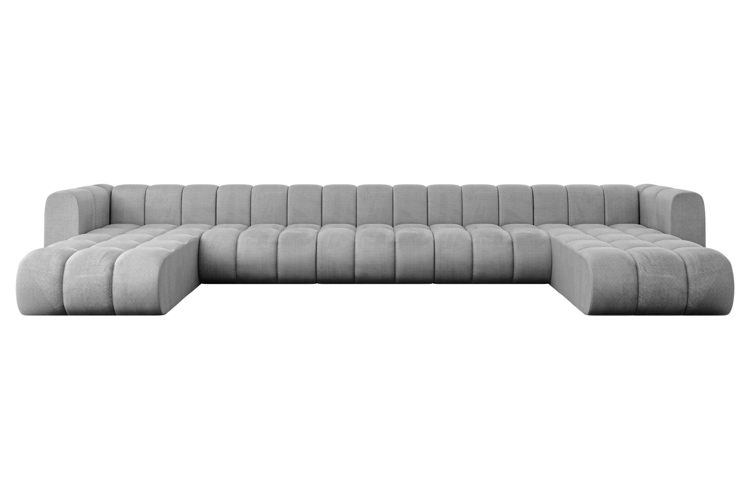 WOHNLANDSCHAFT modulares Sofa Joren-U3 - 501x177x70 cm Grau - Hellgrau, Holzwerkstoff/Textil (501/70/177cm) - ALTDECOR
