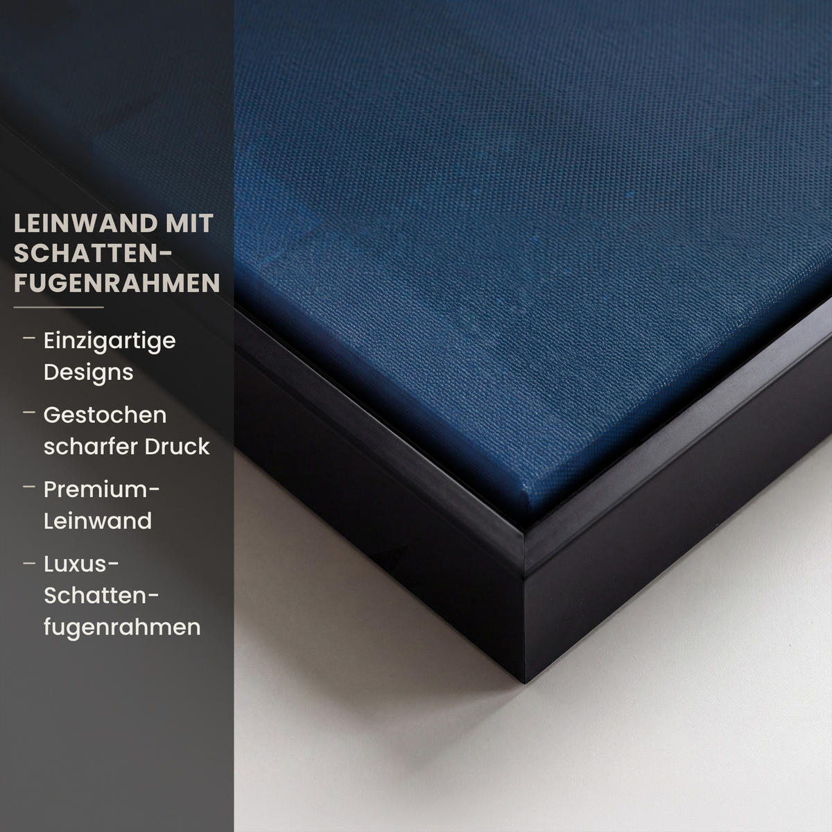 LEINWAND Bilder mit Rahmen - Skyline - Pinselstriche - Dunkelblau - Leuchtend - 120x80 - Blau, Textil (120/80cm) - MuchoWow