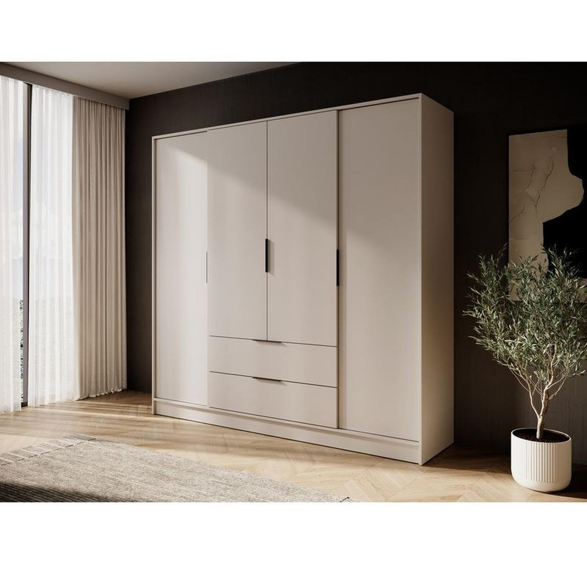 KLEIDERSCHRANK – 206 cm – Kelly – Kaschmir - Kaschmir, Holzwerkstoff (206/200/51cm) - hi-markt