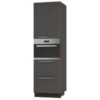 BACKOFEN-HOCHSCHRANK Kvantum D14/RU/2A/356 Graphit Matt / Lava Matt 60 / 59 / 207cm - Dunkelgrau/Graphitfarben, Holz/Holzwerkstoff (60/207/59cm) - Feldmann-Wohnen