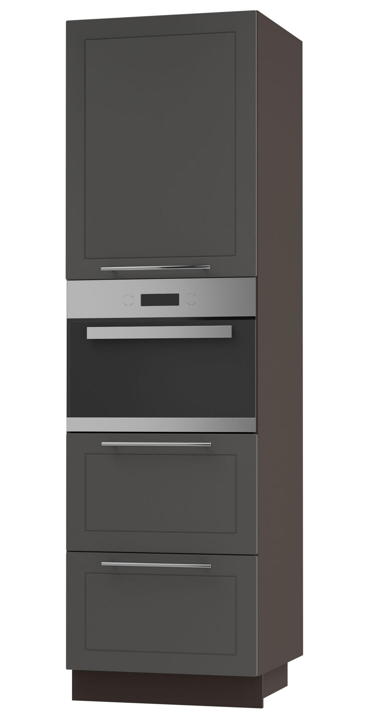 BACKOFEN-HOCHSCHRANK Kvantum D14/RU/2A/356 Graphit Matt / Lava Matt 60 / 59 / 207cm - Dunkelgrau/Graphitfarben, Holz/Holzwerkstoff (60/207/59cm) - Feldmann-Wohnen