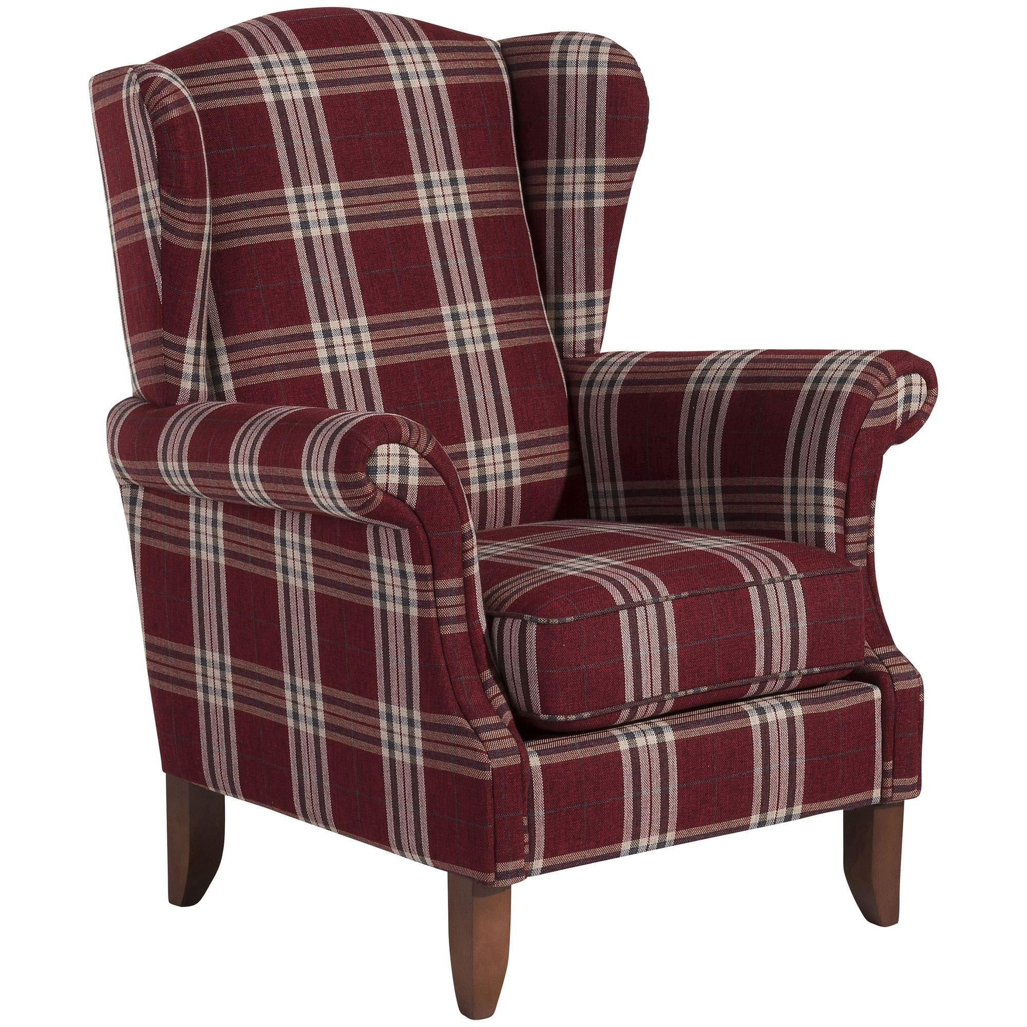 OHRENSESSEL Katria Bezug Flachgewebe Buche nussbaum / rot - Rot, Kunststoff (88/108/84cm) - 58aufmkessel