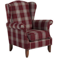 OHRENSESSEL Katria Bezug Flachgewebe Buche nussbaum / rot - Rot, Kunststoff (88/108/84cm) - 58aufmkessel