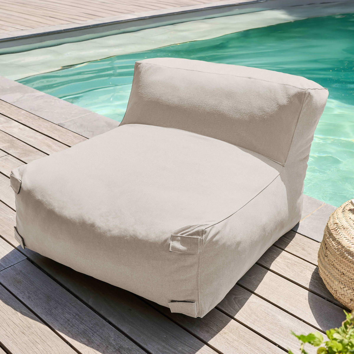 GARTENSOFA mit 4 Sitzplätzen, Sandfarbe - Beige, Textil - Oviala