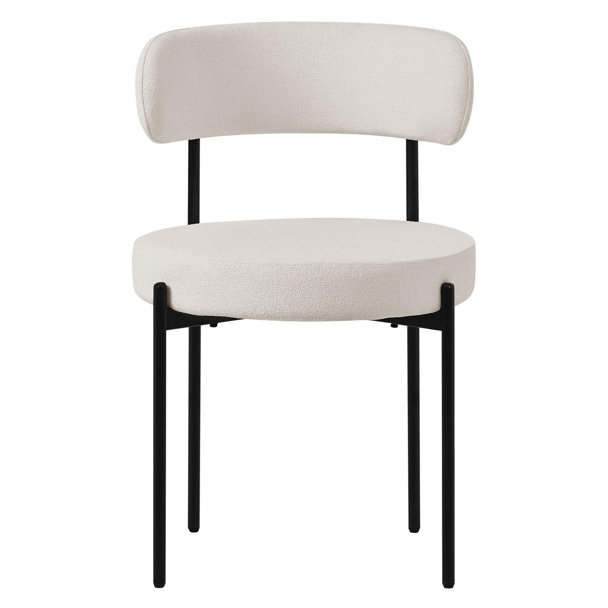ESSZIMMERSTUHL 2er Set Teddystoff weiß - Weiß, Metall (53/78/50cm) - ML-DESIGN