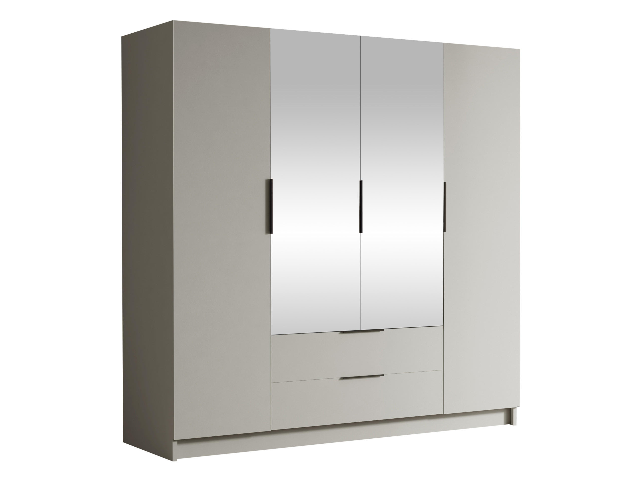 KLEIDERSCHRANK Sofia II - Kaschmir/Schwarz, Holzwerkstoff/Kunststoff (200/216/60cm) - MIRJAN24