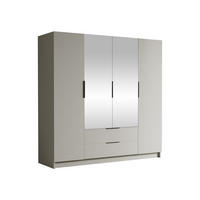 KLEIDERSCHRANK Sofia II - Kaschmir/Schwarz, Holzwerkstoff/Kunststoff (200/216/60cm) - MIRJAN24