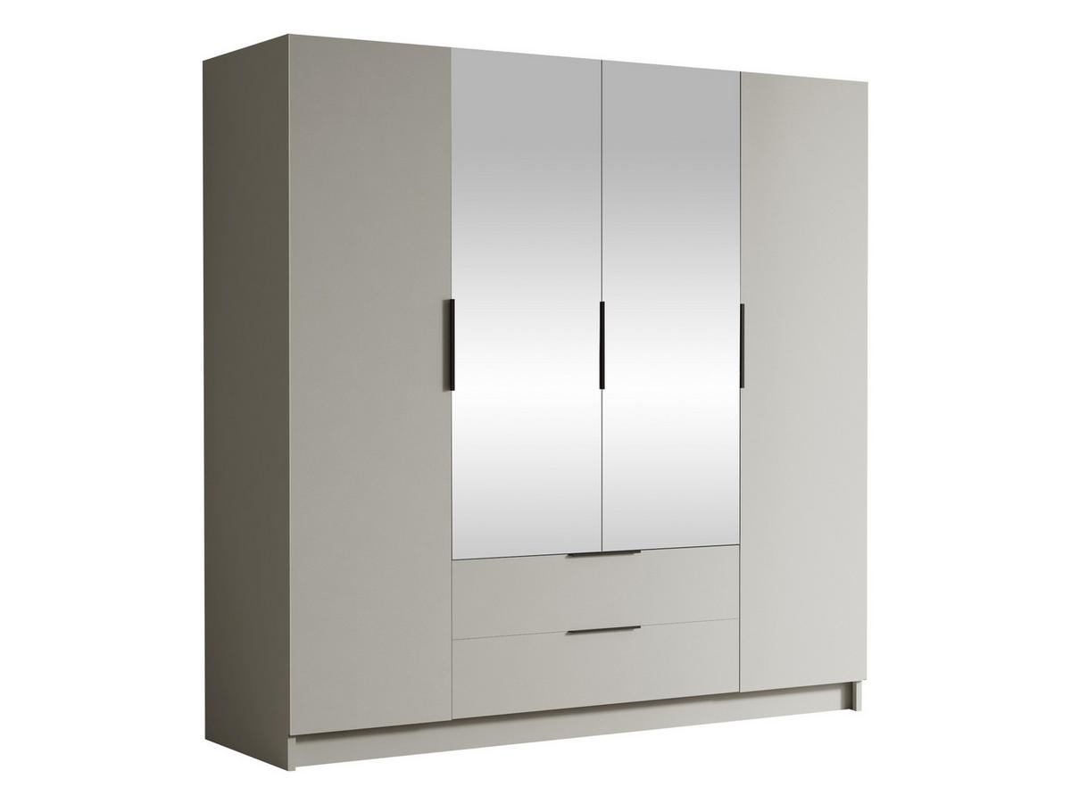 KLEIDERSCHRANK Sofia II - Kaschmir/Schwarz, Holzwerkstoff/Kunststoff (200/216/60cm) - MIRJAN24