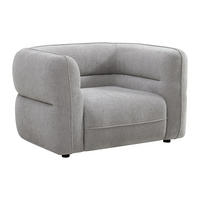 SESSEL - Chenille-Stoff - Grau - TALIENA - Grau, Textil (120/74/95cm) - Vente-Unique