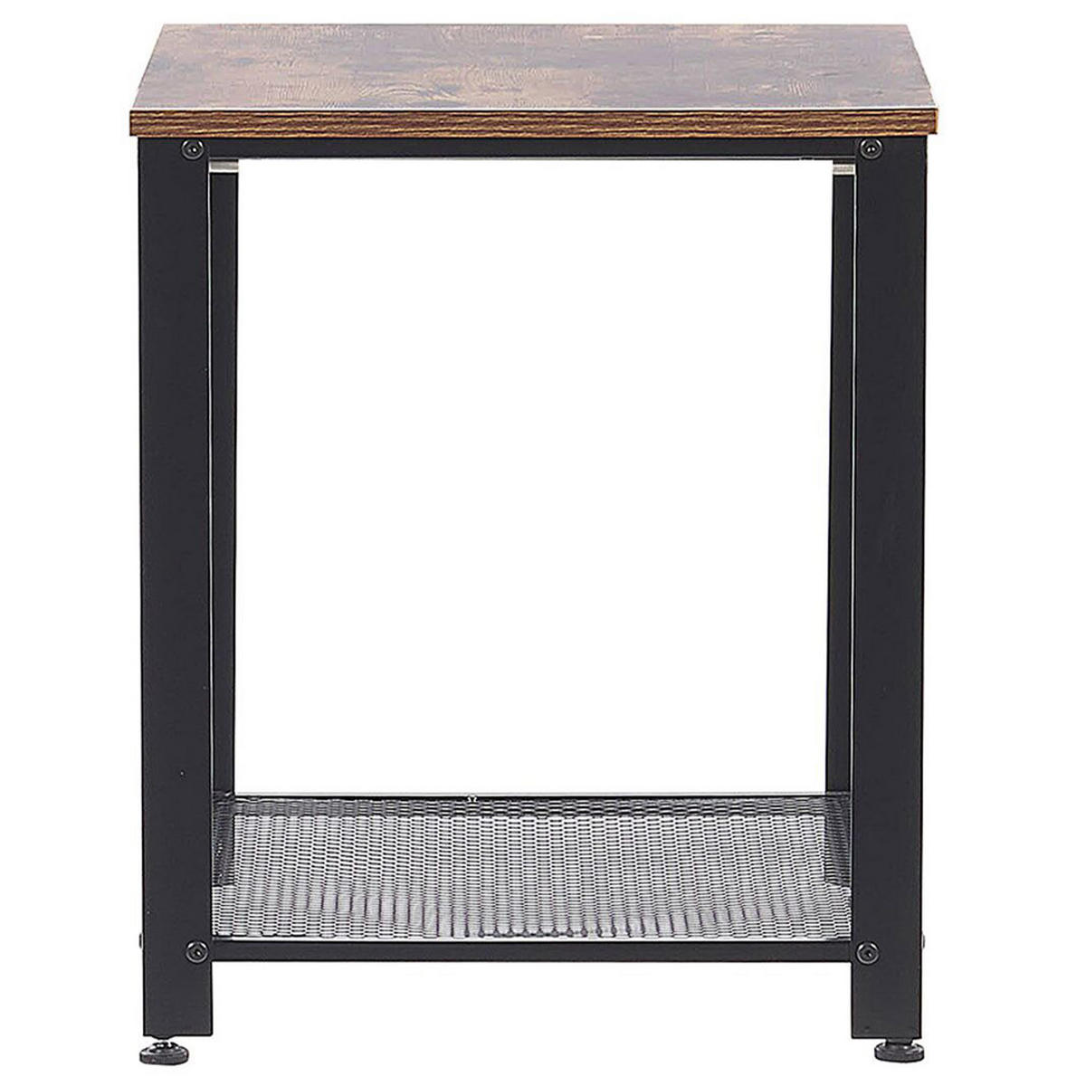 BEISTELLTISCH dunkler Holzfarbton/schwarz quadratisch 45/45 cm Aston - Dunkelbraun/Schwarz, Holzwerkstoff (45/45/55cm) - Beliani