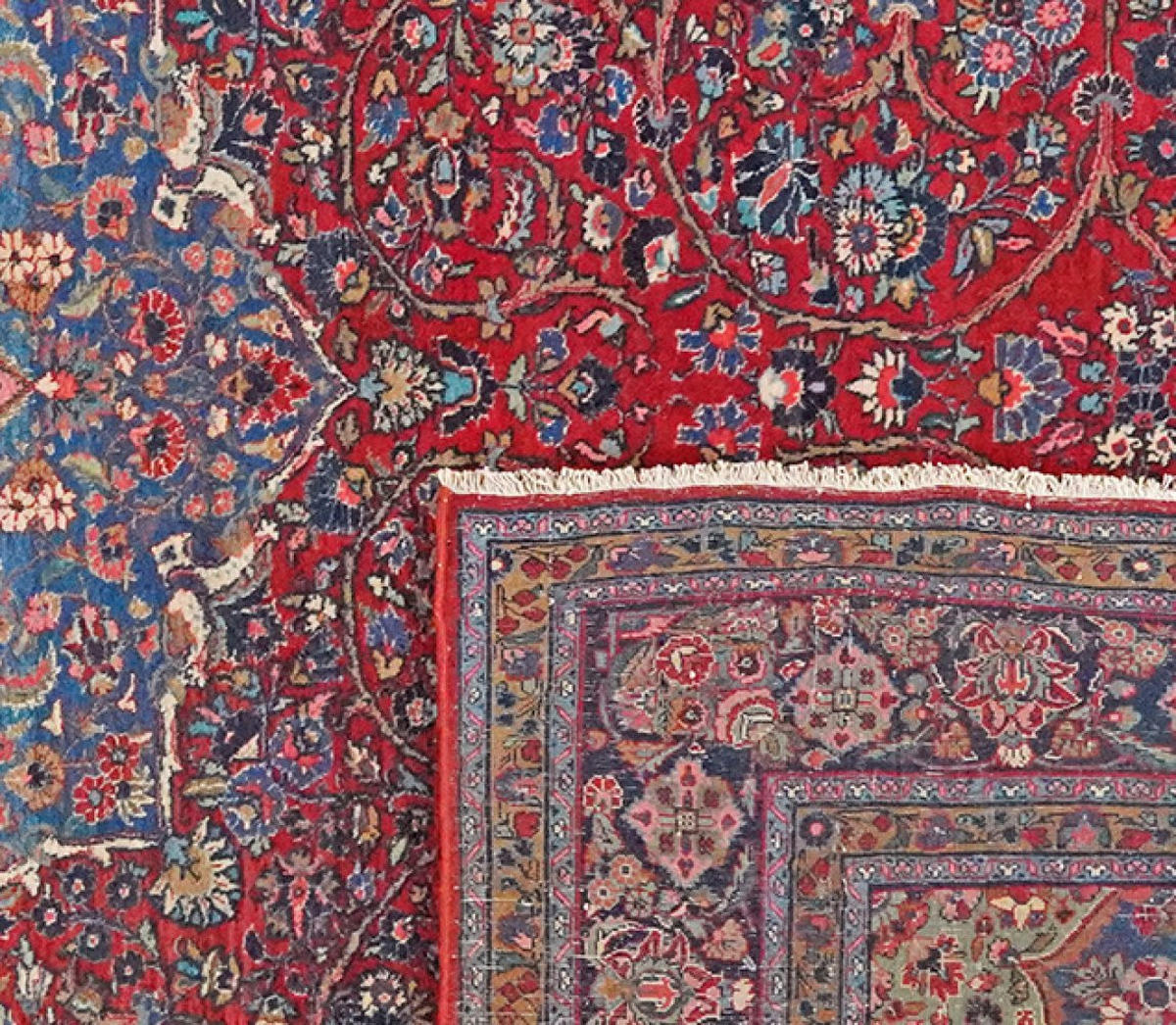 ORIENTTEPPICH handgeknüpft Ekbatan Rot, Blau 366/264 cm Schurwolle - Blau/Rot, Textil (264/366cm) - Looma